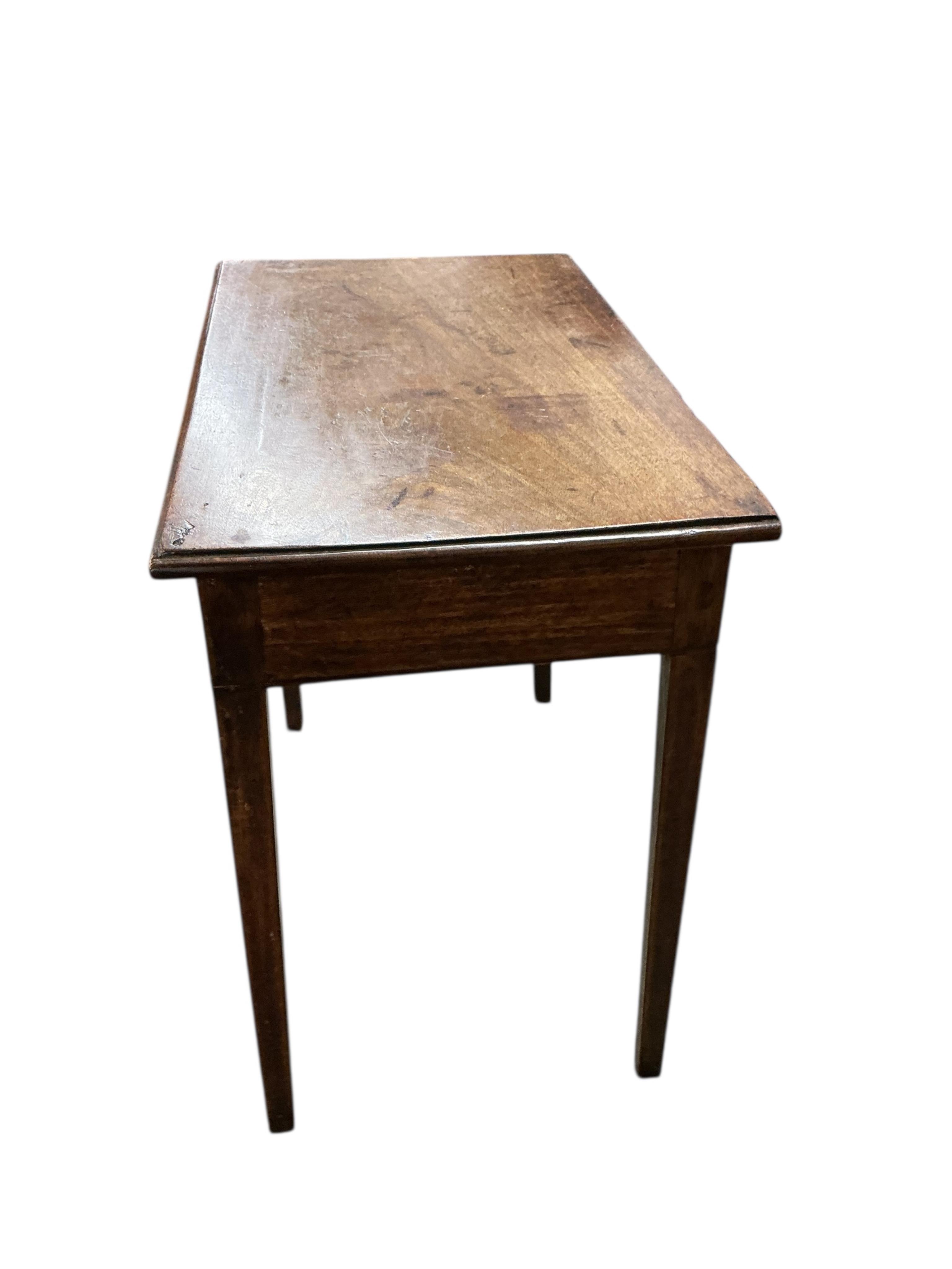 A small George III rectangular mahogany side table, width 68cm, depth 40cm, height 84cm